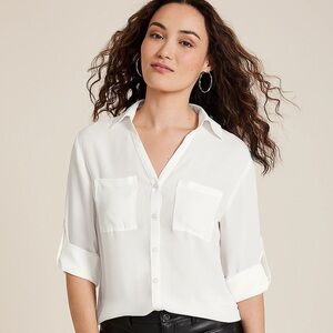 EUC Maurices Coral/Pink Winona Button Down Blouse, XS